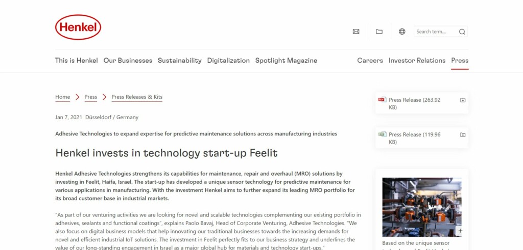 Henkel Invests In Technology Start Up Feelit