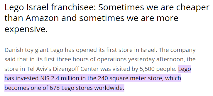 Lego Are Invested In Israel