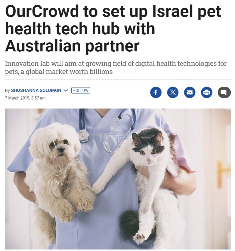 Ourcrowd To Set Up Israel Pet Health Tech Hub With Australian Partner