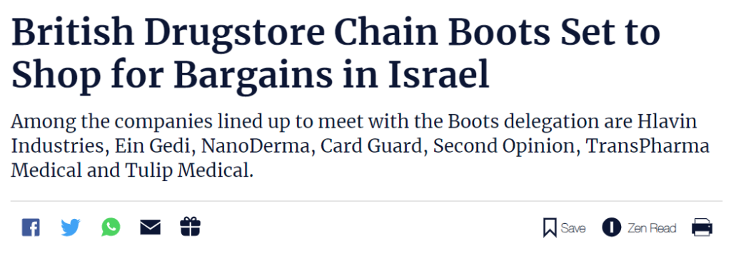 British Drugstore Chain Boots Set To Shop For Bargains In Israel