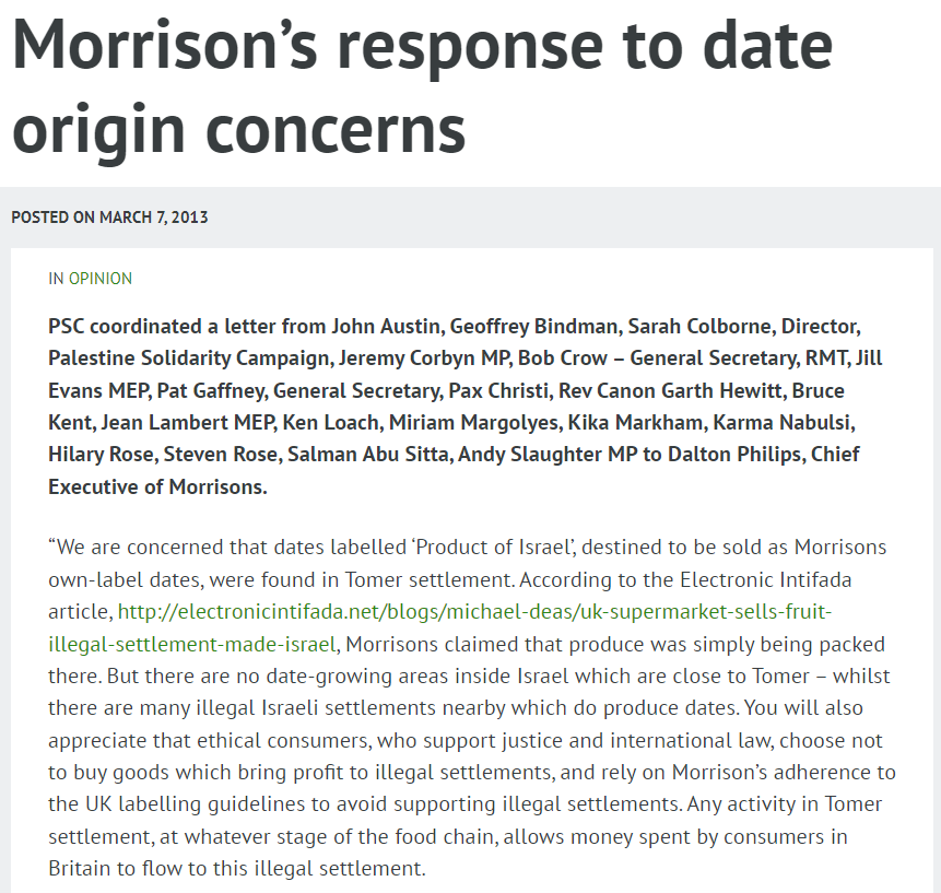 Morrison’s Response To Date Origin Concerns