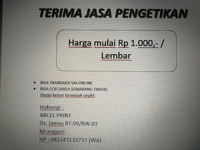 Jasa Pengetikan (1) terbaik di Kab. Demak