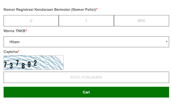 Cara Cek Pemilik Kendaraan plat Nomor Bk