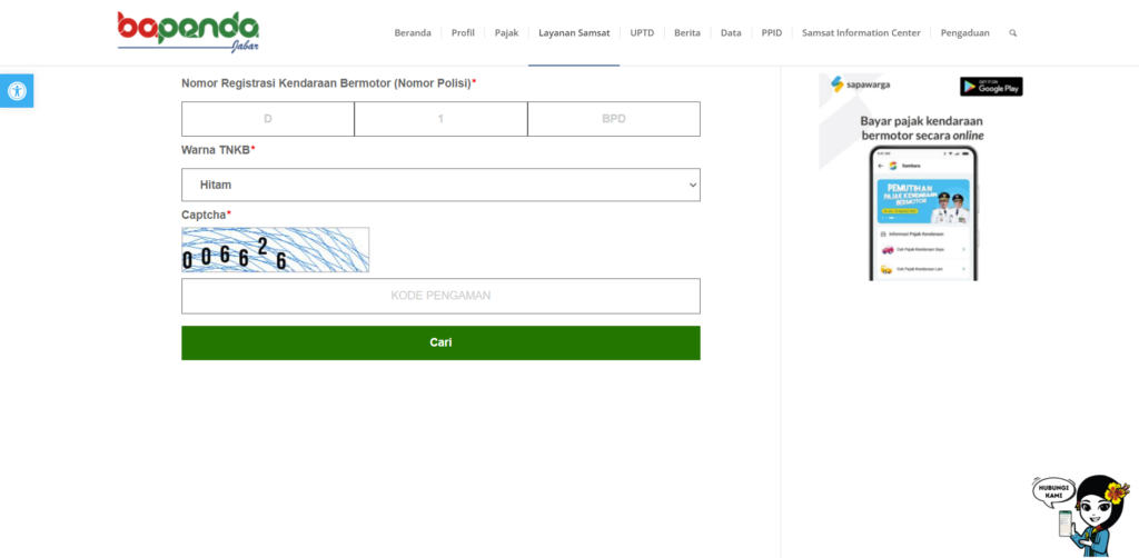 Cara Membayar Pajak Kendaraan Plat Nomor D Melalui Website Bapenda